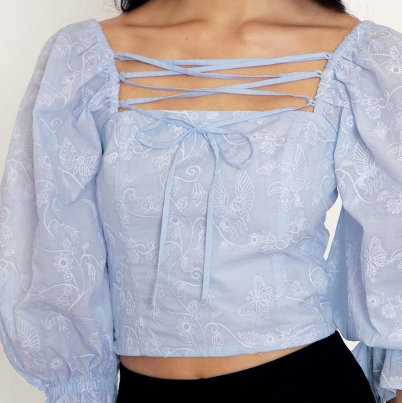 Blackmilk Unicorn Broderie Peasant Top - Picture 3 of 8